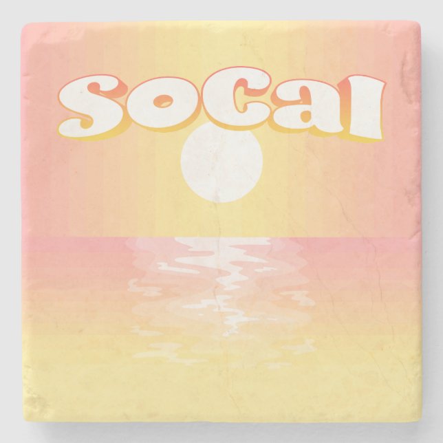 SoCal Sunset Steinuntersetzer (Vorderseite)