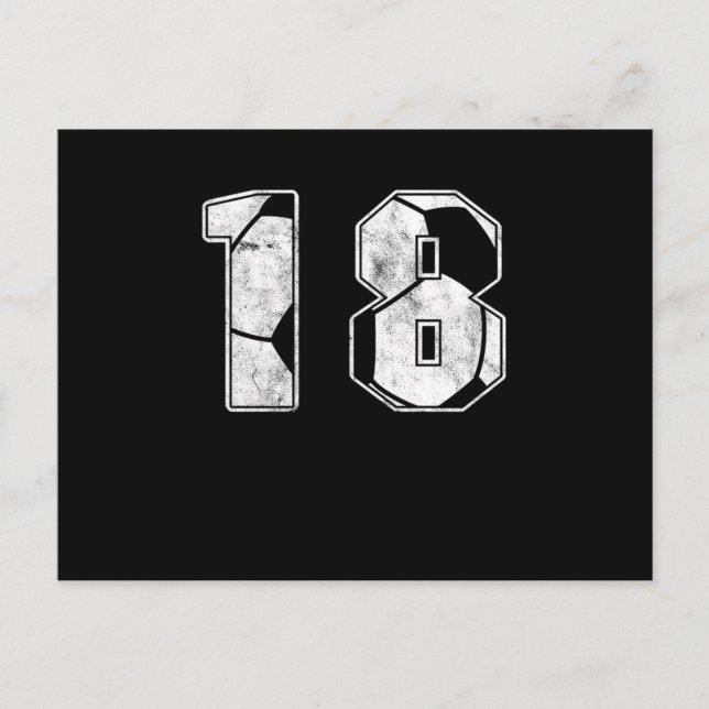 Soccer 18 th Birthday Celebration Sports Gift Postkarte (Vorderseite)