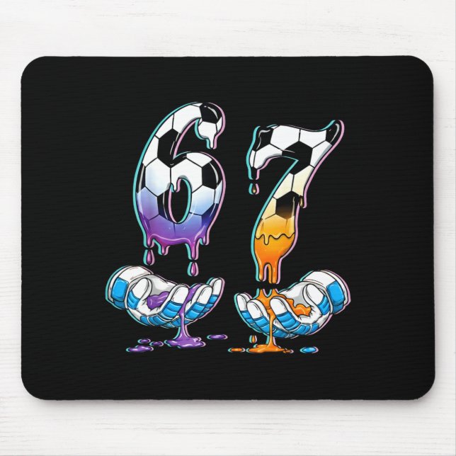 Soccer 67 Hands 6 7 Meme 6-7 Boys Teens Kids Dripn Mousepad (Vorne)
