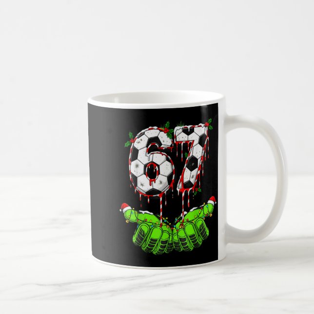 Soccer 67 Six Seven Funny Gen Alpha Meme Drip Chri Kaffeetasse (Rechts)