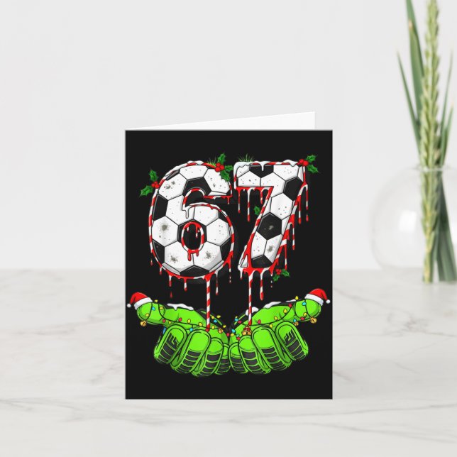 Soccer 67 Six Seven Funny Gen Alpha Meme Drip Chri Karte (Vorderseite)