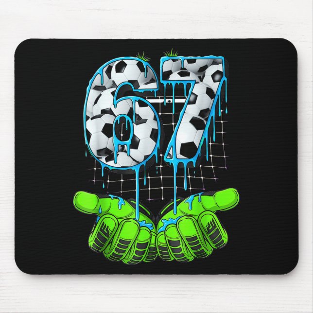 Soccer 67 Six Seven Funny Gen Alpha Meme  Mousepad (Vorne)