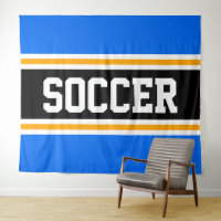 SOCCER Athletic Bright Blue Black Racing Streifen