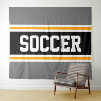 SOCCER Athletic Sporty Graue, schwarz-gelbe Streif