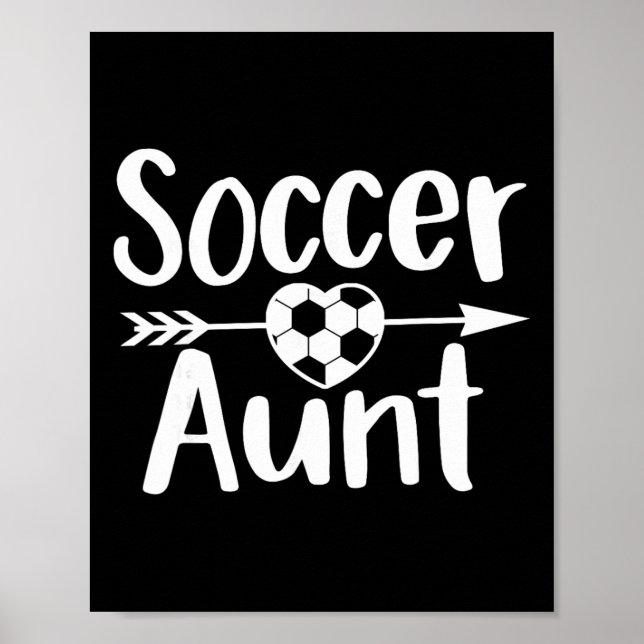 Soccer Aunt Heart Sport Lover Auntie Mother's Day  Poster (Vorne)