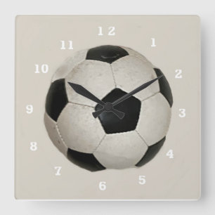 Soccer Ball Acrylic Wall Clock Quadratische Wanduhr