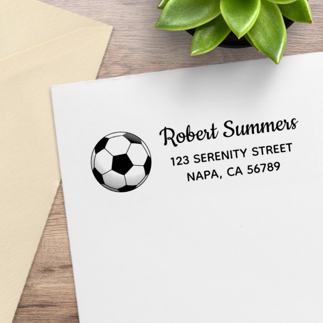 Soccer Ball Address Rubber Briefmarke Gummistempel (Von Creator hochgeladen)