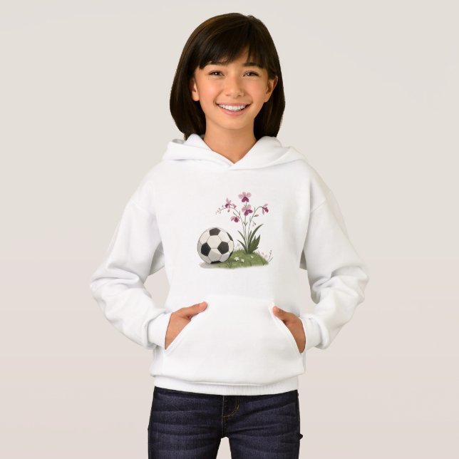 Soccer Ball and Orchidaceae Hoodie (Vorne ganz)