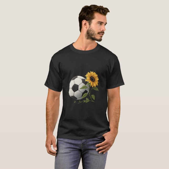Soccer ball and sunflower T-Shirt (Vorne ganz)