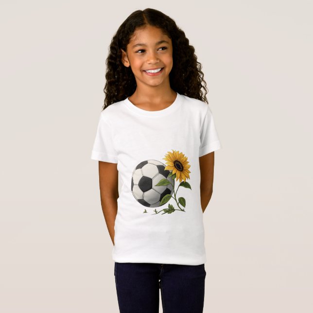 Soccer ball and sunflower T-Shirt (Vorne ganz)