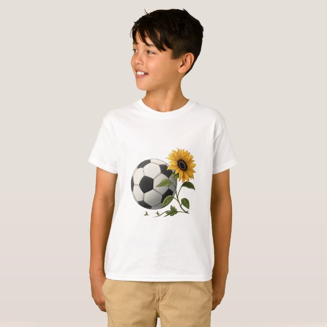 Soccer ball and sunflower T-Shirt (Vorne ganz)