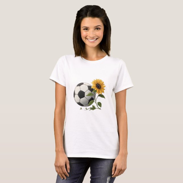 Soccer ball and sunflower T-Shirt (Vorne ganz)