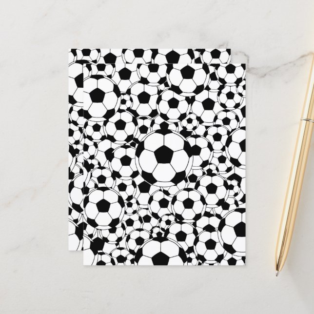 Soccer Ball Background Scrapbook Paper Football (Vorderseite/Rückseite Beispiel)