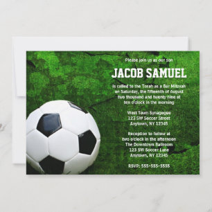 Soccer Ball Bar Mitzvah Einladung