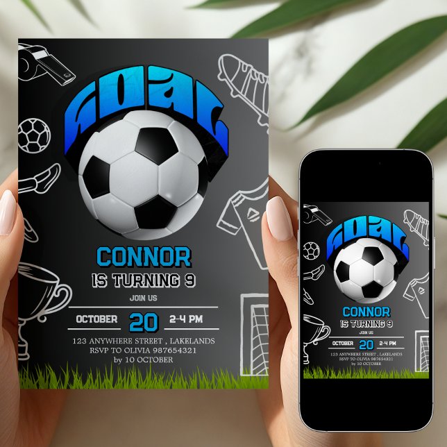 Soccer Ball Birthday Party Invitation Einladung (Von Creator hochgeladen)