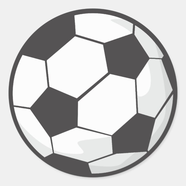 Soccer Ball Cartoon Runder Aufkleber (Vorderseite)