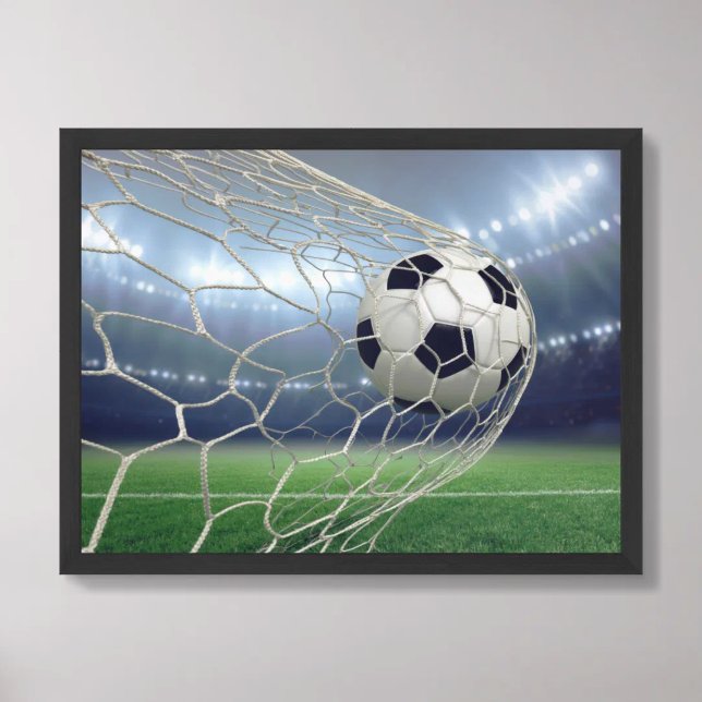 Soccer Ball Goal Net Stadium Lights Poster (Von Creator hochgeladen)