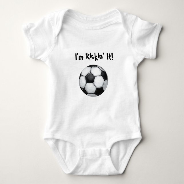 Soccer Ball, ich bin Kickin' it! Säuglings Shirt (Vorderseite)