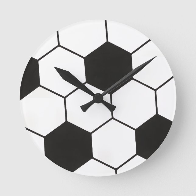 Soccer Ball Inspired Pattern Geometric Print  Runde Wanduhr (Vorderseite)