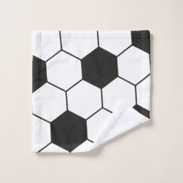 Soccer Ball Inspired Pattern Geometric Print Waschlappen