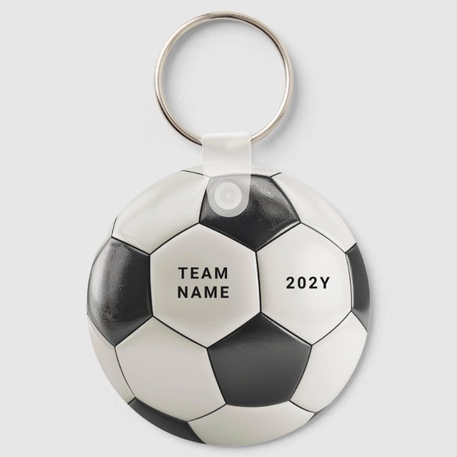Soccer Ball Keychain | Personalized Team Name Year Schlüsselanhänger (Vorderseite)