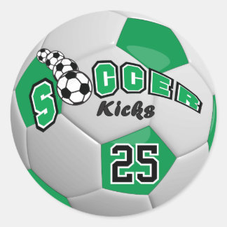Soccer Ball Kicks | Green Runder Aufkleber