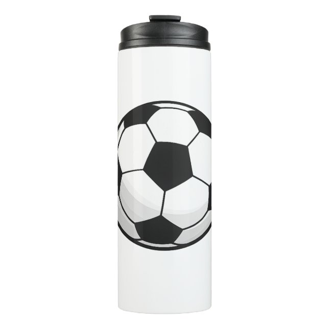 Soccer Ball Kids Water Bottle – Sports Lover Desig Thermosbecher (Vorderseite)