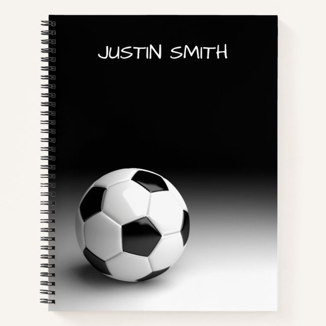 Soccer Ball Personalisiert Spiral Notebook Notizbuch (Vorderseite)