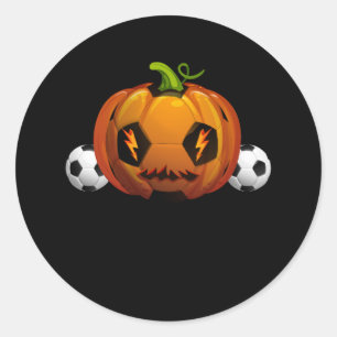 Soccer Ball Pumpkin Kürbislaterne Skull Halloween Runder Aufkleber