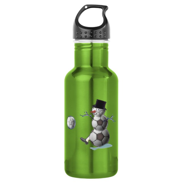 Soccer Ball Snowman Trinkflasche (Vorderseite)
