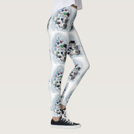 Soccer Ball Snowman Weihnachten Leggings