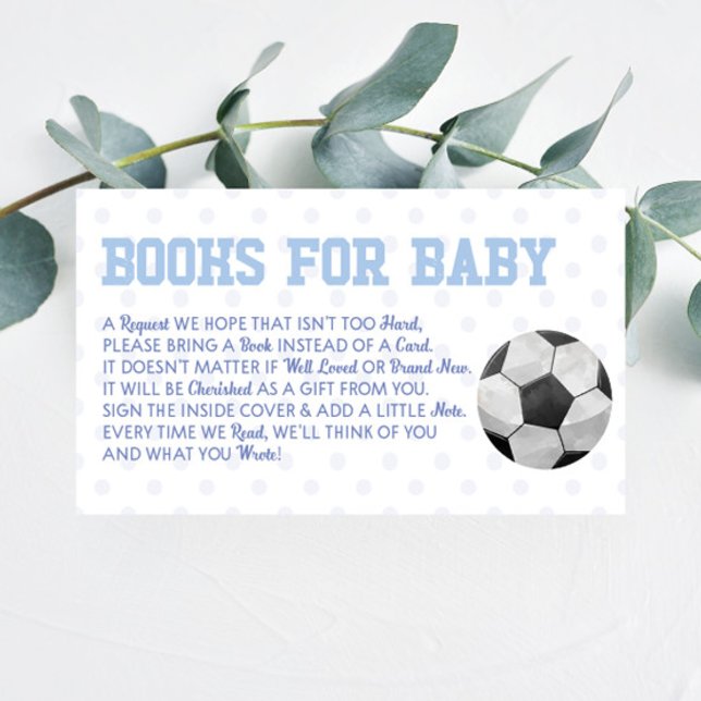 Soccer Ball Sports Baby Shower Books For Baby Card Begleitkarte (Von Creator hochgeladen)