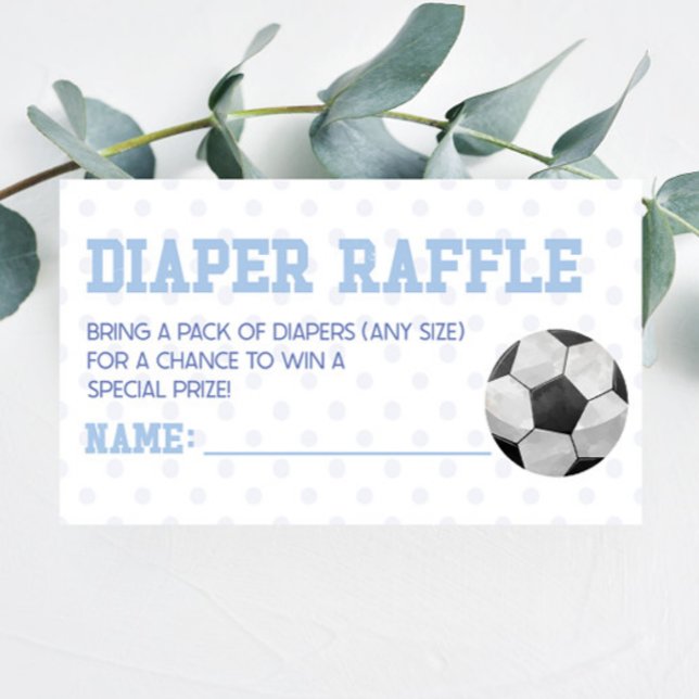 Soccer Ball Sports Baby Shower Diaper Raffle Begleitkarte (Von Creator hochgeladen)
