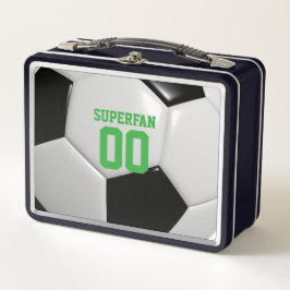 Soccer Ball Super Fan Personalisiert Metall Brotdose