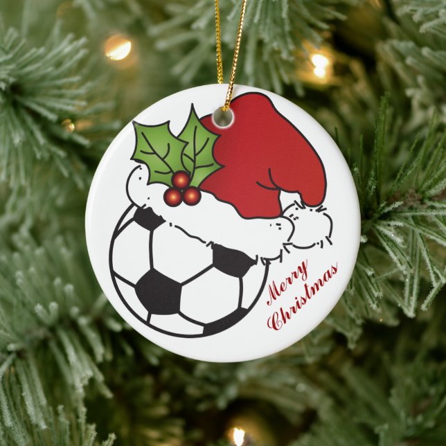 Soccer Ball Weihnachten Keramikornament (Baum)
