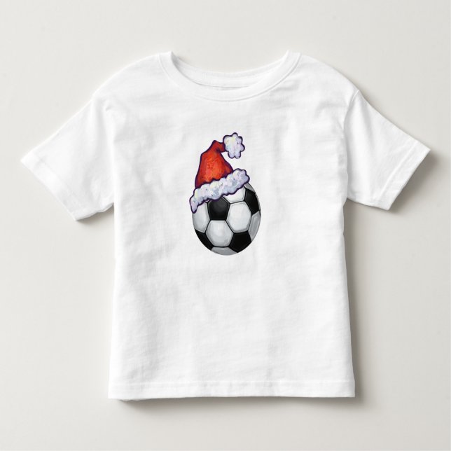 Soccer Ball Weihnachtshut Kleinkind T-shirt (Vorderseite)