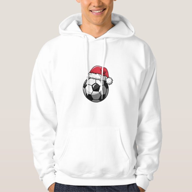 Soccer Ball with Santa Hat Hoodie (Vorderseite)