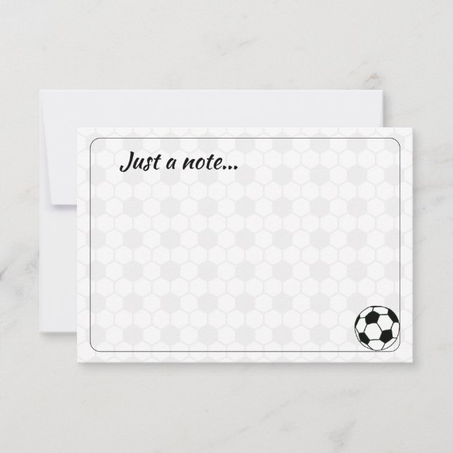 Soccer Balls Black and White Custom Just a Note Mitteilungskarte (Vorderseite)