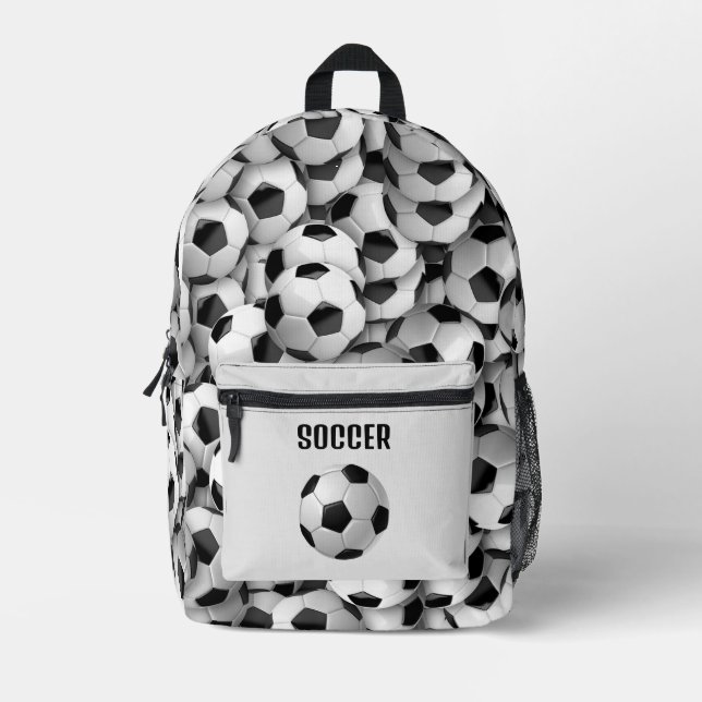 Soccer Balls Design Back Pack Bedruckter Rucksack (Vorderseite)
