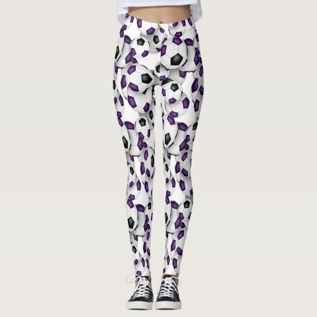 soccer balls with girls team colors purple black  leggings (Vorderseite)