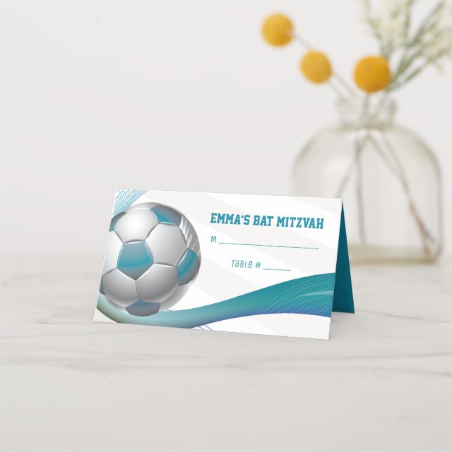 SOCCER Bar Bat Mitzvah Sitzungs-Escortkarte Platzkarte (Vorderseite)