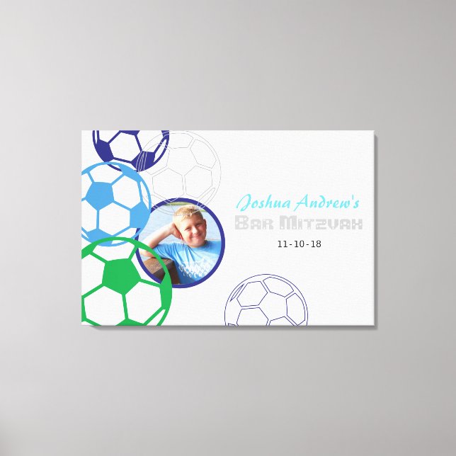SOCCER-Bar Mitzvah-Anmeldung für Foto-Speicherplat Leinwanddruck (Vorderseite)