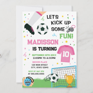 Soccer Birthday girl Invitation Einladung