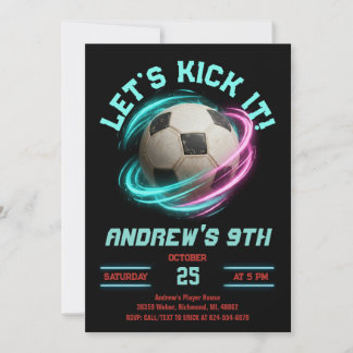 Soccer Birthday Invitation Minimalist Card Einladung