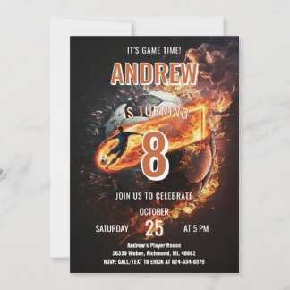 Soccer Birthday Invitation Minimalist Card Einladung