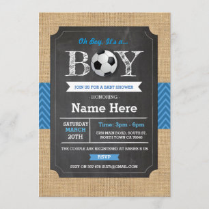 Soccer Blue Boy Baby Showball Einladung