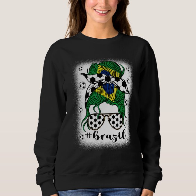 Soccer Brazil Football Fans Brazilian Girl Mom Mes Sweatshirt (Vorderseite)