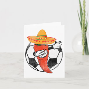 Soccer Byll Dabbing Hot Pepper Mexikanischer Chili Karte