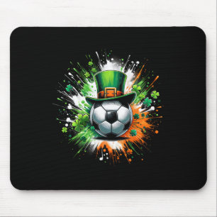 Soccer Byll Leprechaun Hat Irish Kleeblatt Patrick Mousepad