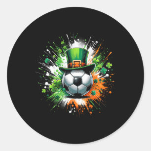 Soccer Byll Leprechaun Hat Irish Kleeblatt Patrick Runder Aufkleber